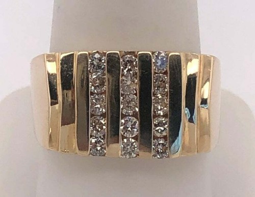 14 Karat Gelbgold Cluster Ring mit 15 Diamanten 101-216 - Bild 8 von 8
