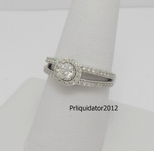 3/4CT Natural Diamond Anniversary Engagement Wedding Ring Bridal 14K White Gold