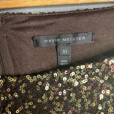 David Meister Sequin Dress Gold Size 10 | eBay