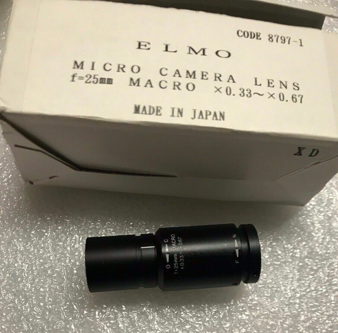 Elmo Micro Camera Lens Industrial f = 25mm Macro Focus x0.33~x0.67 ...
