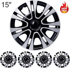 4x 15inch Wheel Cover Snap On Full Hub Caps Fit For R15 Tire Steel Rim Sliver