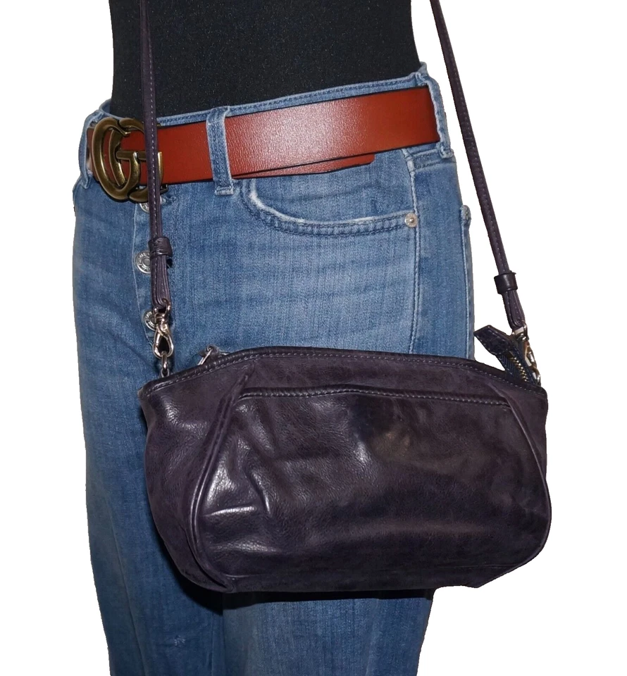 Mini Bolso Bandolera VANESSA BRUNO Pequeño Cuero Púrpura Profundo 5.5x8 Foto 2 de 4