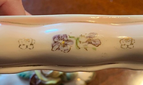VTG Trinket Box, Stamped "Made in Japan," Pink Porcelain with Yellow Rose - Picture 6 of 6