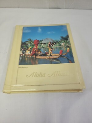 1970s VTG Self Adhesive Magnetic Photo Album Aloha Hawaii Scrapbook FULL #1