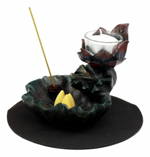 Ebros Zen Lotus Flower Incense Cone & Stick Burner Candle Holder Figurine - Bild 2 von 9