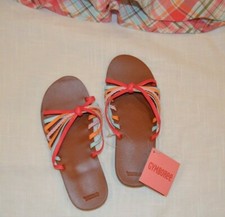 Gymboree TROPICAL GARDEN Shoes Strappy Sandals Flip Flop style Multi-color NWT 1
