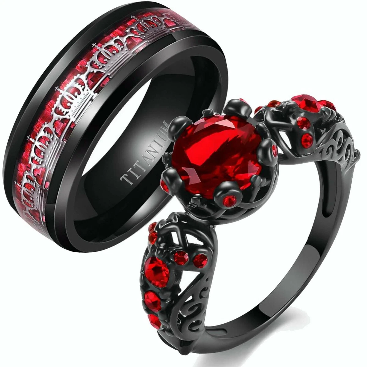 Red wedding hotsell ring sets