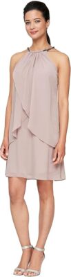 S.L. Fashions SLNY Dress Beaded Halter Neck sz 6 NEW NWT AE7