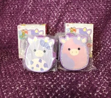 Set of 2 Squishmallows Squish-A-Longs Clip-A-Longs - Cows Bubba & Patty NIB!