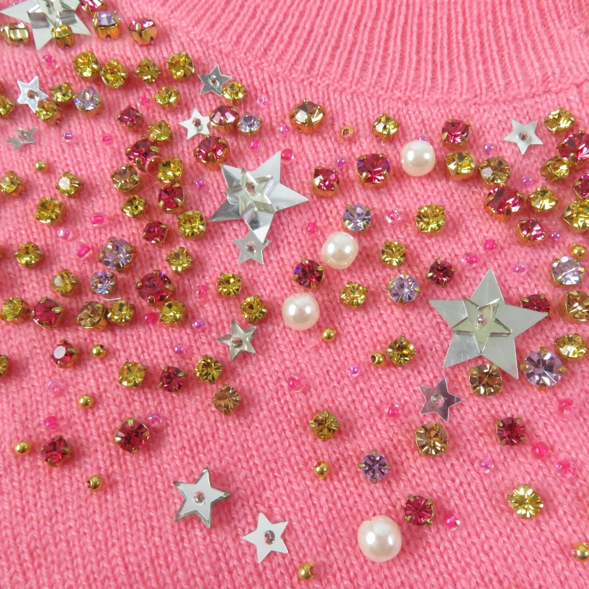 Miu Miu Ladies Cardigan Unused Cashmere Long Sleeve Knit Beads