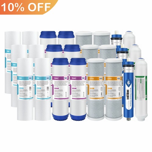 5 Stage Reverse Osmosis Water Filter Set with 36/50/75/100/150 GPD RO Membrane - Picture 1 of 14