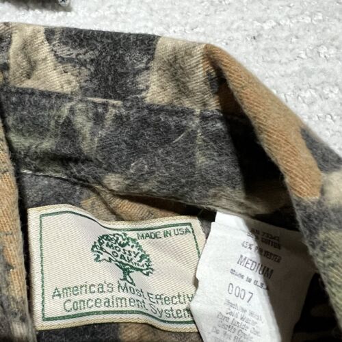Vintage Mossy Oak Forest Floor Camouflage Hunting Long Sleeve Shirt Size M USA - Picture 5 of 9