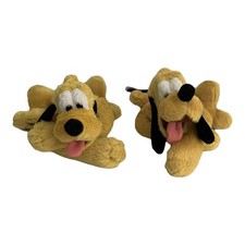 Lot Of 2 Vintage Disney Pluto Dog Plush Stuffed Animal Toy Doll 10  Laying Down