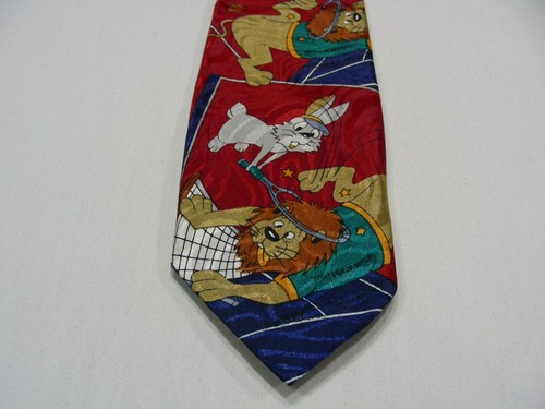 ROOSTER - RABBIT & LION - TENNIS - NOVELTY NECK TIE!