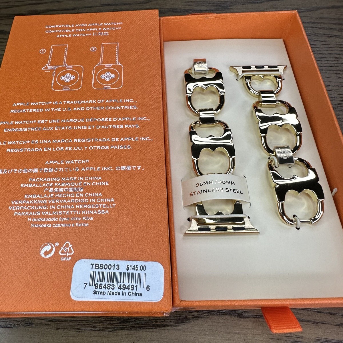 NEW✓ Tory Burch Gold Gemini Link Strap Apple Watch Strap NEW✓ Tory Burch Gold Gemini Link Strap Apple Watch Strap