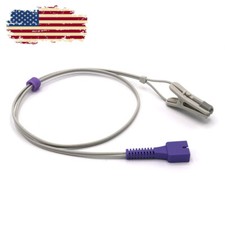 2X Fit For N-600 9Pin Vet Reusable Spo2 Sensor Probe Animal Ear Tongue Clip US