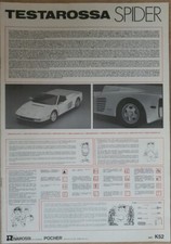 Pocher 1:8 istruzioni Ferarri Testarossa Spider K52