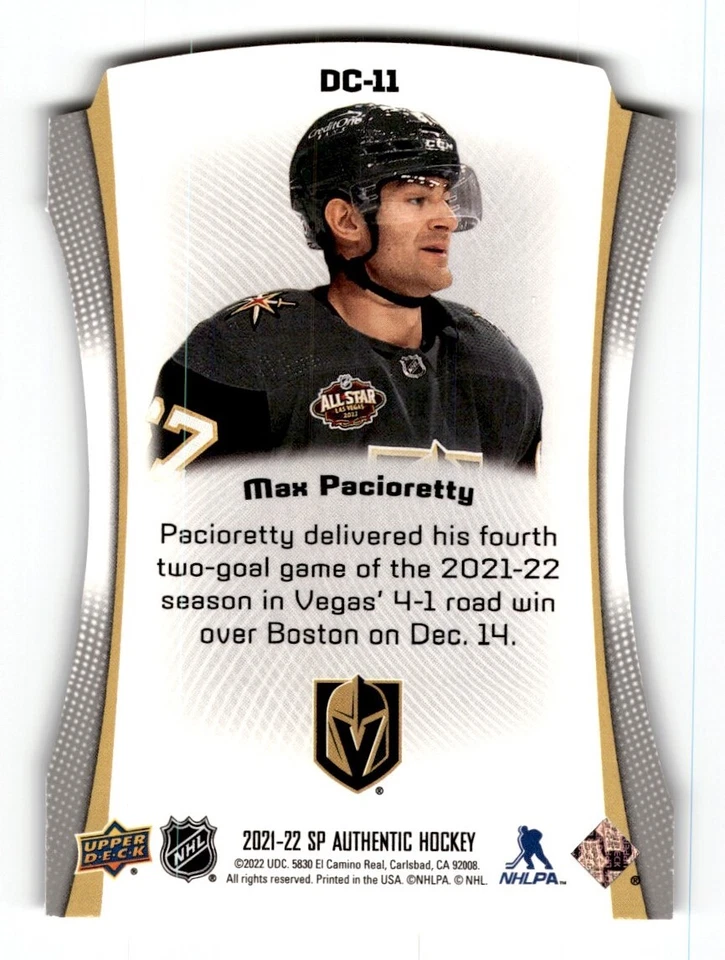 2021-22 SP Authentic Die Cuts Max Pacioretty #DC-11 - Image 2 of 2