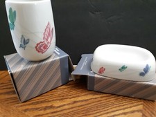 Butterfly Design Soap Dish Holder  Cup By Avon NIB
