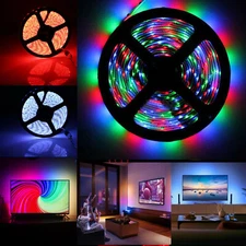 5m 12V LED Strip Lights TV Back Light 2835 RGB Colorful with 24Key Remote US