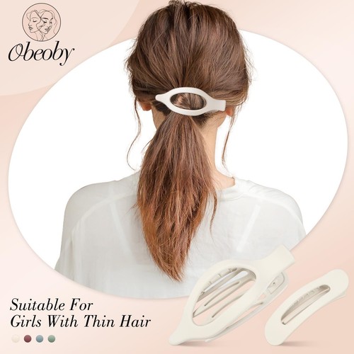 8 PCS Flat Hair Clips Neutral Color Flat Claw Clips 2 Styles Hair Claws for W... - Picture 4 of 7