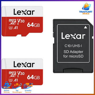 Micro SD Karte 64GB 2er Pack UHS-I U3 A1 V30 für Kamera Smartphone Zubehör