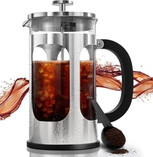 34Oz French Press Cold Brew Coffee Maker, Heat and Cold Resistant Thickened 