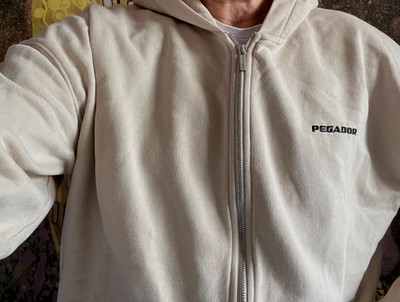 PEGADOR Herren Kapuzenpullover*Hoodie*Gr.L*Oversized*Beige*Club*Party*Freizeit*
