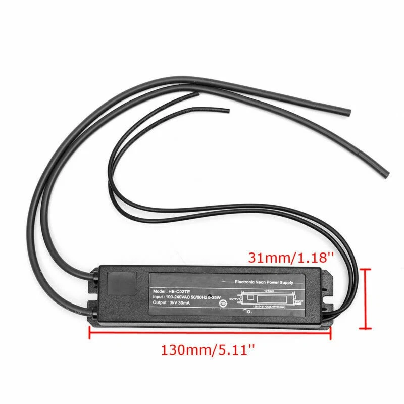 Fuente de alimentación transformadora de letrero de luz de neón electrónico 3/5/7,5/10KV 30mA 25/30W Foto 3 de 4