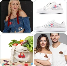 95 Pcs Assorted Embroidered Iron on Patches Bulk Random Sew on Applique Patch...