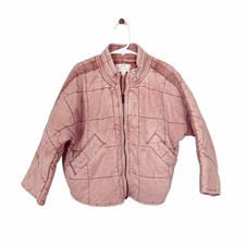 Chelsea Violet Girls quilted Jacket Pink cotton Bomber coat 5 Small oversized