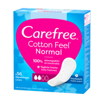 3574661486321 Carefree Cotton Fresh Scent, wkładki higieniczne 56 szt. Carefree