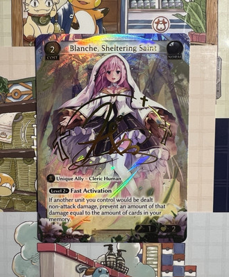 Grand Archive TCG Fractured Crown - Blanche, Sheltering Saint CSR Foil Sign Card