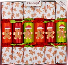 Robin Reed 13" Christmas Crackers, Racing Gingerbread -Box of 6 (72311) Handmade