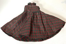 Vintage Red And Green Plaid Dress 12 -14 Doll Christmas