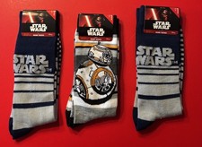 NEW Disney Star Wars Lot of 3 Crew Socks Mens Shoe Size: 6-12 BB-8 BB8