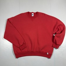 Vintage 90s Russell Athletic Blank Crewneck Sweatshirt Size XL Red NWOT NOS