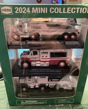 2024 Hess Mini Collection Toy Truck and Jet, Ambulance, Toy Truck and Tractor