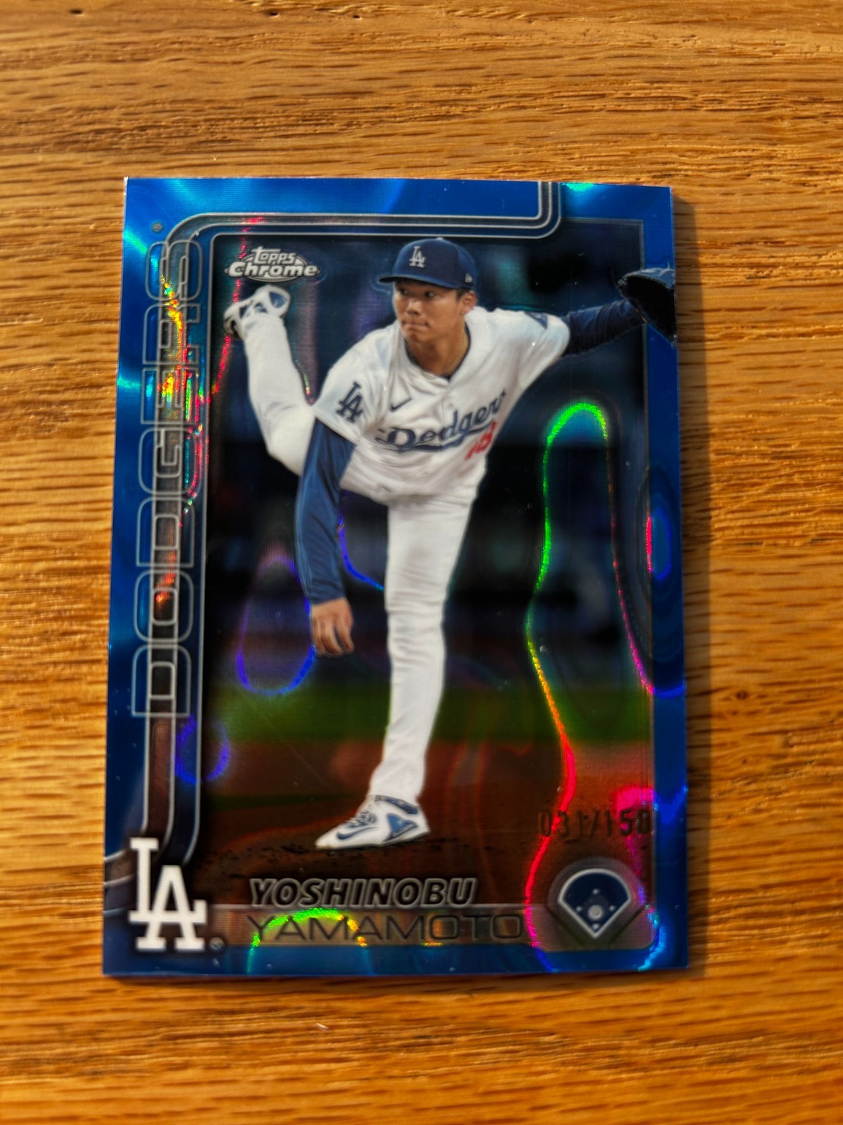 Yoshinobu Yamamoto #179 Blue RayWave Refractor /150 2025 Topps Chrome ColorMatch
