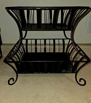 2-Tier Metal Basket Fruit Veggie Storage Kitchen Counter Decor Bronze