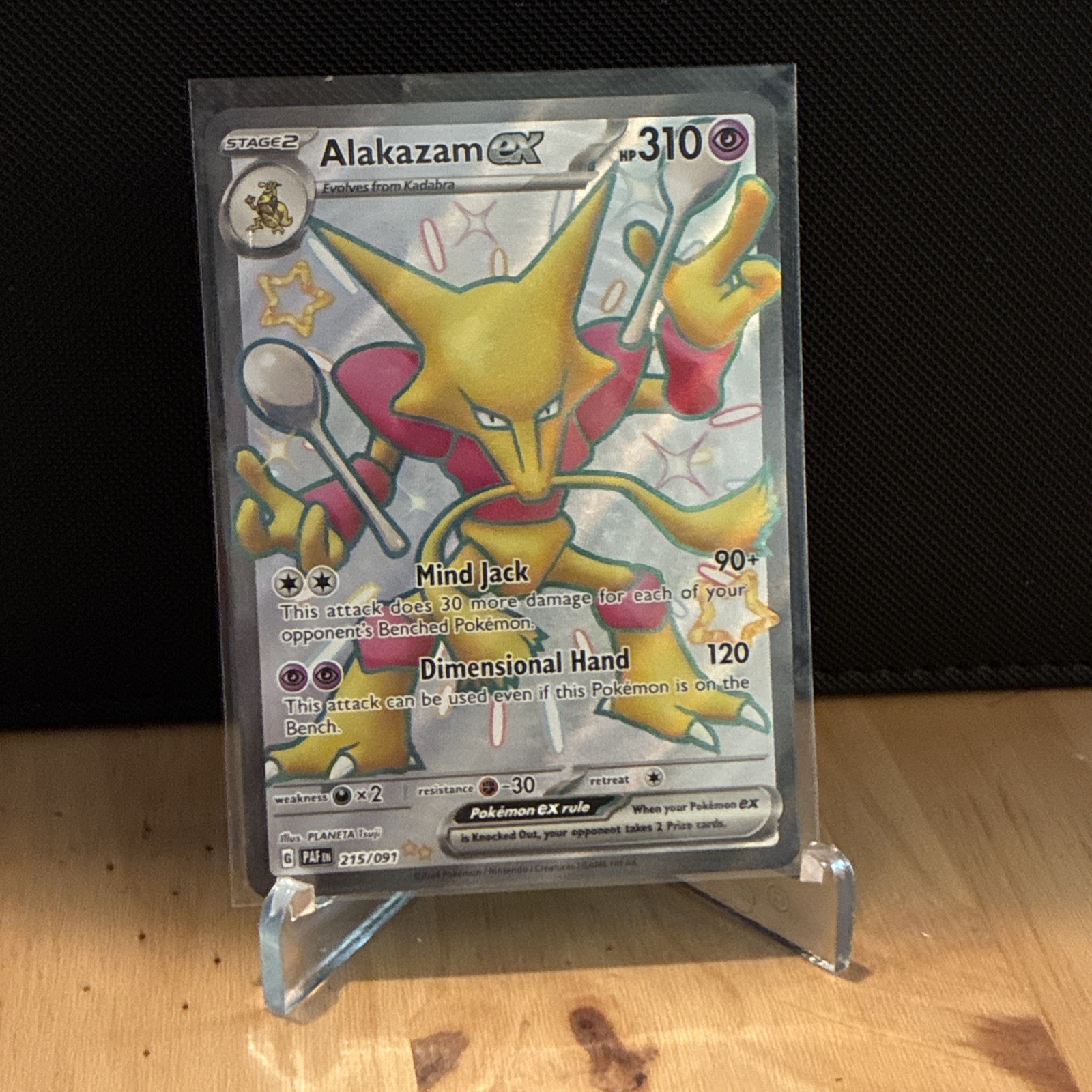 Alakazam Ex 215/091 Holo - Shiny Ultra Rare Paldean Fates Pokemon TCG NM 215/091