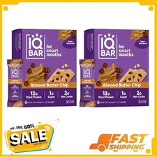 IQBAR Clean Plant Protein Bars - Almond Butter Chip - 24 Count