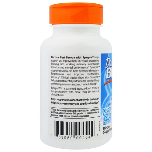Doctor s Best Bacopa With Synapsa 320 mg 60 Veggie Caps Gluten-Free, Soy-Free, - Picture 3 of 3