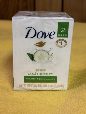 Dove Go Fresh Beauty Bar Cool Moisture Cucumber and Green Tea 2 Sealed 4oz Bar