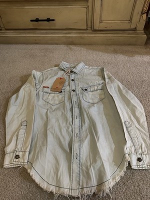 Lee Cooper Street Wash Button Up Long Sleeve Shirt Women s Size M NWT