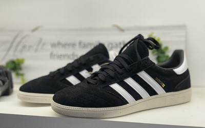 Adidas Busenitz Vintage Skateboard Shoe - Black/Footwear White/Chalk White, 10.5
