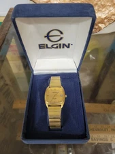 Men's Dufonte Lucien Piccard  Square Gold Dial  Watch Needs Battery 