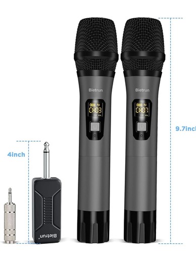 Bietrun WXM02 UHF Dual Wireless Microphone System, Brand New - Picture 13 of 13