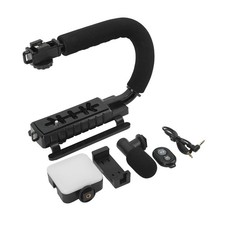 Handheld U Grip Phone Camera Stabilizer Camera Stabilizer With Microphone LED