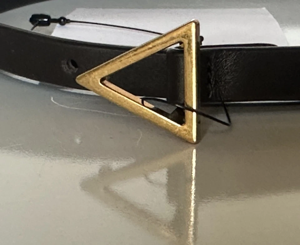 Cinturón Bottega Veneta Triángulo Cuero Delgado Fondant (Marrón) 38/95 619759 Nuevo con Etiquetas $390 Foto 3 de 4